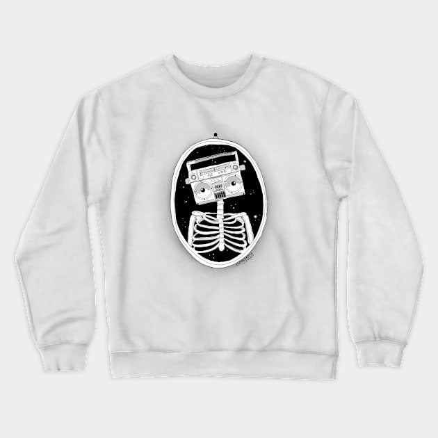 Radio + silly skeleton Crewneck Sweatshirt by Gummy Illustrations